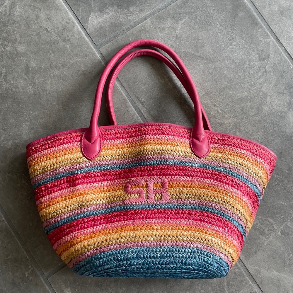 Sonya Rykiel straw beach basket pink